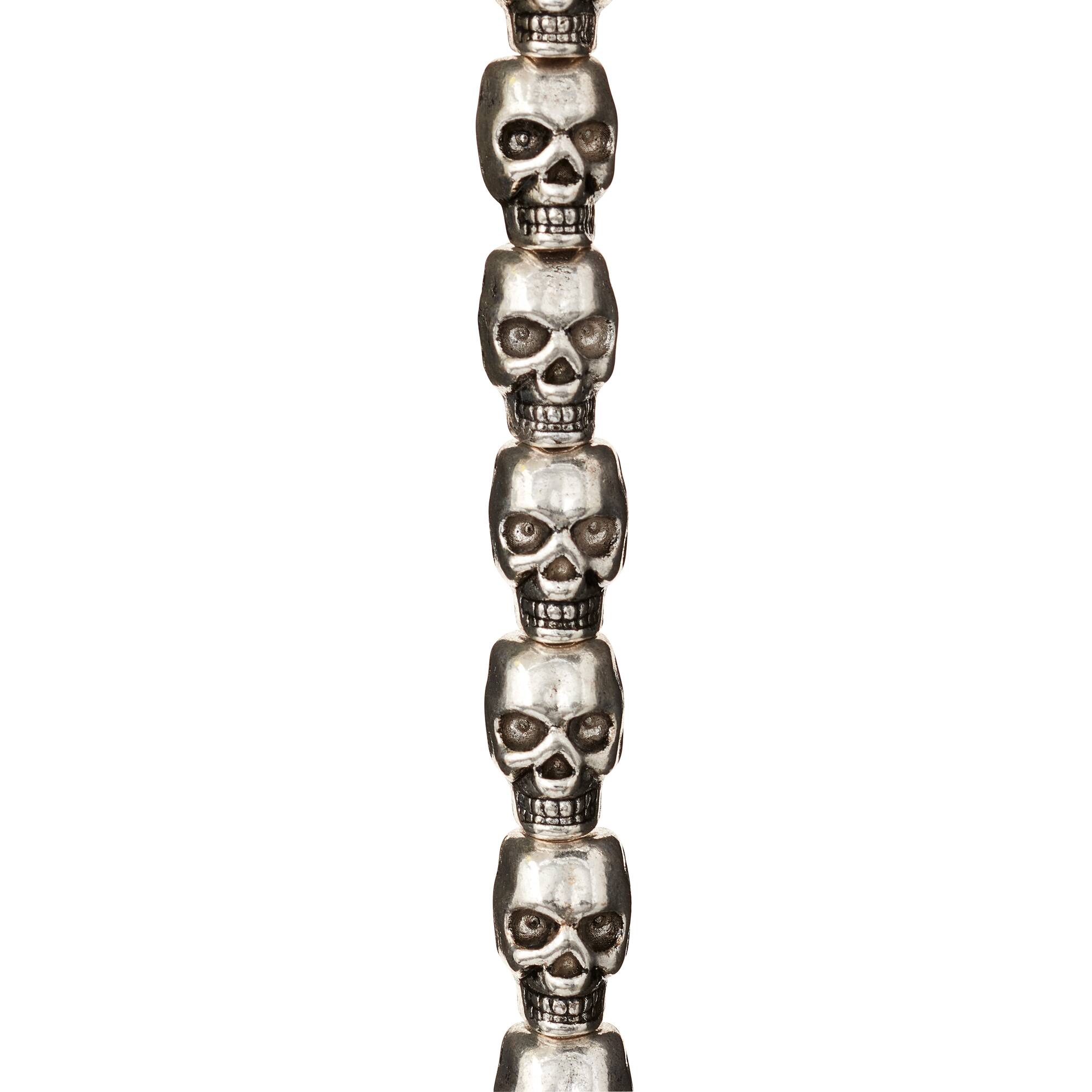 Silver Plated Metal Skull Beads, 12mm by Bead Landing™